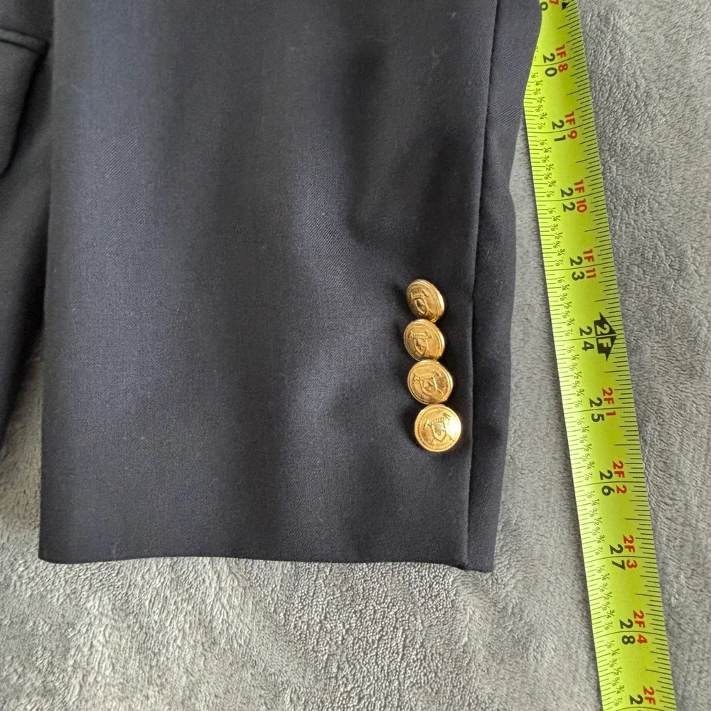 Ralph Lauren Navy Blue Blazer Gold Buttons Two Button Menswear Classic Style 46L
